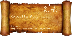 Kolovits Atália névjegykártya