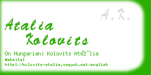 atalia kolovits business card